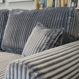 Furnishings For Less UK Vinci Chunky Thick Cord Soft Grey 4 Seater Corner Sofa Left Hand Facing - thumbnail 3