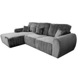 Furnishings For Less UK Vinci Chunky Thick Cord Soft Grey 4 Seater Corner Sofa Left Hand Facing - thumbnail 5