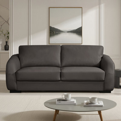 Brandon 3 Seat Leather Sofa - Brown