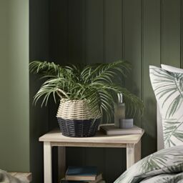 Candlelight Green 20Cm Palm Artificial Plant In Natural Wicker Basket - thumbnail 3