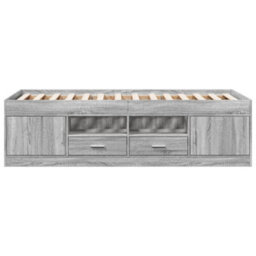 Berkfield Daybed With Drawers Without Mattress Grey Sonoma 90X200 Cm - thumbnail 4