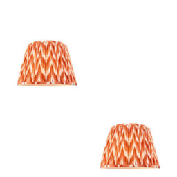 Loops Set Of 2 Handcrafted 35Cm Apricot Orange Tapered Lamp Shades
