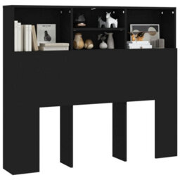 Vidaxl Headboard Cabinet Black 120X19X103.5 Cm Headboard Cabinets - thumbnail 4