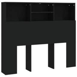 Vidaxl Headboard Cabinet Black 120X19X103.5 Cm Headboard Cabinets - thumbnail 2