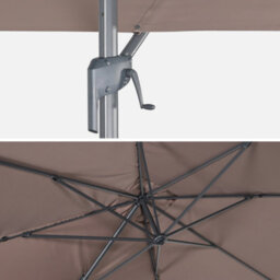 Sweeek - 3X4M Rectangular Cantilever Parasol Antibes 3X4 Beige-Brown - thumbnail 5