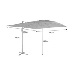 Sweeek - 3X4M Rectangular Cantilever Parasol Antibes 3X4 Beige-Brown - thumbnail 8