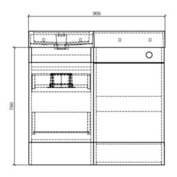 Plum&clay Solstice Gloss Dark Grey Left Hand Bathroom Vanity Basin & Wc Unit Combination (W)900mm (H)890mm - thumbnail 2