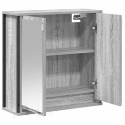 Vidaxl Bathroom Wall Cabinet With Mirror Grey Sonoma 60X21X60 Cm - thumbnail 4