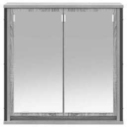 Vidaxl Bathroom Wall Cabinet With Mirror Grey Sonoma 60X21X60 Cm - thumbnail 5
