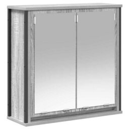 Vidaxl Bathroom Wall Cabinet With Mirror Grey Sonoma 60X21X60 Cm - thumbnail 2