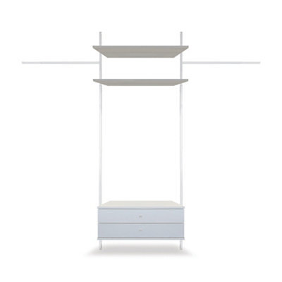 Spacepro Aura Satin White Dressing Room Freestanding Storage Solution (H)2700mm (L)3550mm (D)500mm
