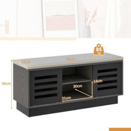 Costway Wooden Shoe Bench Shoe Storage Cabinet Organizer Stool W/ 3 Adjustable Shelves - thumbnail 3