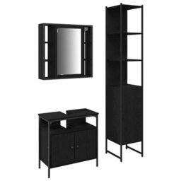 Walplus Bathroom Cabinet Set Other 3 Pcs Black Oak 33 X 33 X 185.5 Cm - thumbnail 2