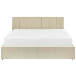 Beliani Ottoman Bed Fabric Dreux 160 X 200 Cm (Eu King Size) Beige - thumbnail 7