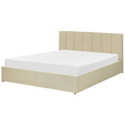 Beliani Ottoman Bed Fabric Dreux 160 X 200 Cm (Eu King Size) Beige - thumbnail 4