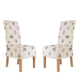 Dibor Set Of 2 Riviera Loose Cover Kitchen Furniture Dining Room Chair - Country Living - thumbnail 1