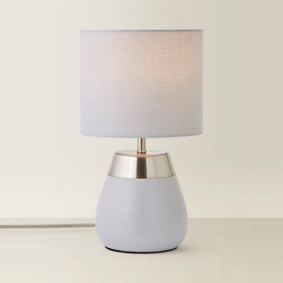 Lulu Grey Table Lamp With Acrylic Jewel Bead Droplets