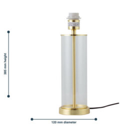 First Choice Lighting Set Of 2 Aura - Satin Brass With Glass Column Table Lamp Bases - thumbnail 8