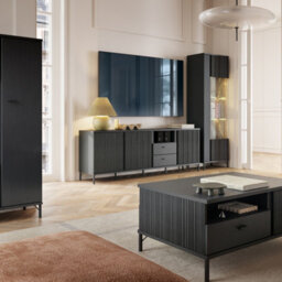 Furniture To Go Lusaka Tv Cabinet 3 Door 2 Drawer In Black Graphite - thumbnail 4