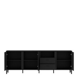 Furniture To Go Lusaka Tv Cabinet 3 Door 2 Drawer In Black Graphite - thumbnail 3