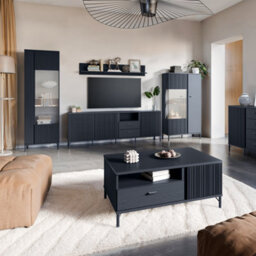 Furniture To Go Lusaka Tv Cabinet 3 Door 2 Drawer In Black Graphite - thumbnail 5