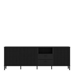 Furniture To Go Lusaka Tv Cabinet 3 Door 2 Drawer In Black Graphite - thumbnail 2