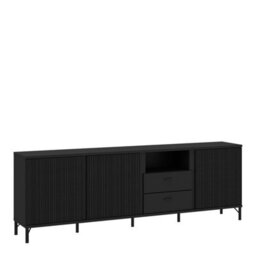 Furniture To Go Lusaka Tv Cabinet 3 Door 2 Drawer In Black Graphite - thumbnail 1