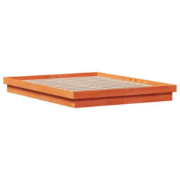 Berkfield Led Bed Frame Without Mattress Wax Brown 160X200 Cm Solid Wood - thumbnail 5