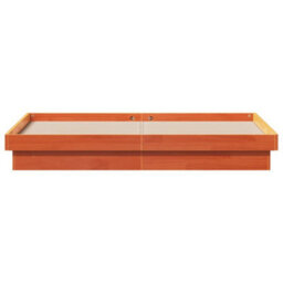 Berkfield Led Bed Frame Without Mattress Wax Brown 160X200 Cm Solid Wood - thumbnail 7