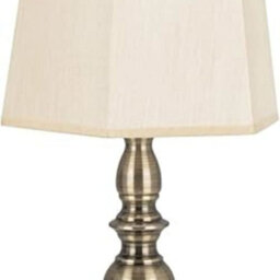 Biznest Harvard Table Lamp Antique Style Gold Base & Cream Satin Effect Lampshade Ideal For Living Rooms And Bedrooms