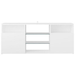 Berkfield Tv Cabinet With Led Lights White 120X30X50 Cm - thumbnail 9