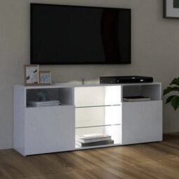 Berkfield Tv Cabinet With Led Lights White 120X30X50 Cm - thumbnail 5