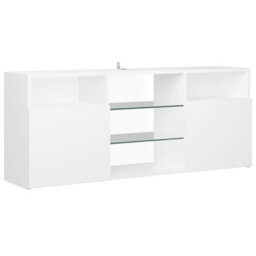 Berkfield Tv Cabinet With Led Lights White 120X30X50 Cm - thumbnail 7