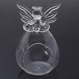 Living And Home Transparent 11.5Cmh Glass Angel Candle Holder - thumbnail 5