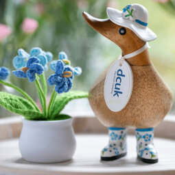 Dcuk Small Wooden Duckys British Flower Hats And Wellies - Decorative Ornament - thumbnail 3