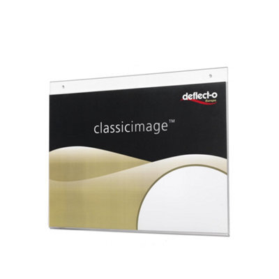 Deflecto Yearntree Deflecto A4 Landscape Wall Sign Holder - A4 Sign Holder - A4 Wall Mounted Document Holder - Poster Holder - Advertising Board - image 1