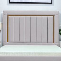UKBEDFURNITURE Princess Silver Plush Valvet Upholstered Bed Frame - Slatted Base With 10 Inch Orthopedic Mattress - 48 Inch Headboard - thumbnail 2