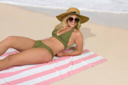 Gc Gaveno Cavailia 1Pk Beach Towel Cabana Stripe Sand Free 100X200 Baby Pink - thumbnail 3