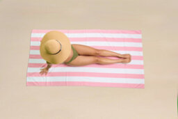 Gc Gaveno Cavailia 1Pk Beach Towel Cabana Stripe Sand Free 100X200 Baby Pink - thumbnail 4