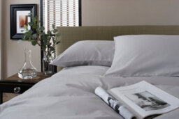 The Lyndon Company 800 Thread Count Sateen Cotton Fitted Sheet Grey - thumbnail 2