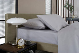 The Lyndon Company 800 Thread Count Sateen Cotton Fitted Sheet Grey - thumbnail 7