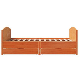Berkfield Bed Frame Without Mattress Wax Brown 140X200 Cm Solid Wood Pine - thumbnail 7