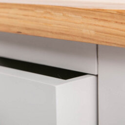 Farro Grey 36Cm Lamp Side Table With Drawer - Painted With Oak Top - Fully Assembled By Roseland Furniture - thumbnail 6