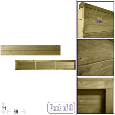 Premier Garden Supplies Ultimate T&g Wooden Fence Panel 6Ft X 1Ft (3 Pack) Vertical Boards Heavy-Duty Pressure Treated Fencing - image 1