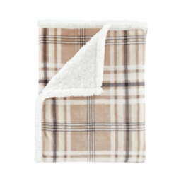 Catherine Lansfield Cosy Kelso Check 130X170 Cm Blanket Throw Natural - thumbnail 5