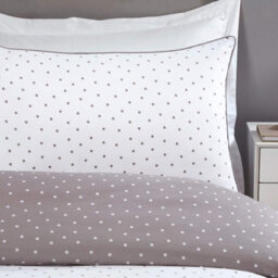 Gr8 Home Sleepdown Mini Polka Dots Mink White Reversible Duvet Set Quilt Cover Bedding King Size - thumbnail 2