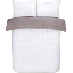 Gr8 Home Sleepdown Mini Polka Dots Mink White Reversible Duvet Set Quilt Cover Bedding King Size - thumbnail 4