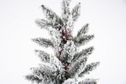 Shatchi Artificial Slim Christmas Pencil Tree With Pointed Tips And Metal Stand, Snow Flock, 8Ft - thumbnail 6