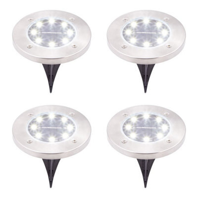 Gardenkraft 10449 Pack Of 4 Stainless Steel Solar Ground Lights - image 1