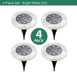 Gardenkraft 10449 Pack Of 4 Stainless Steel Solar Ground Lights - thumbnail 3